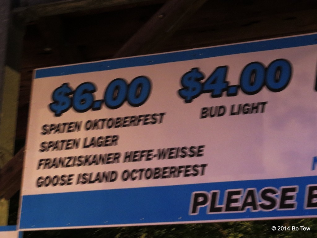 The beer menu @ Delaware Saengerbund Oktoberfest!