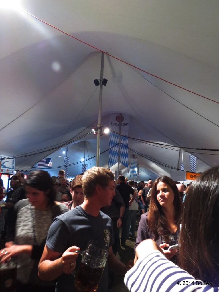 Inside the main tent.