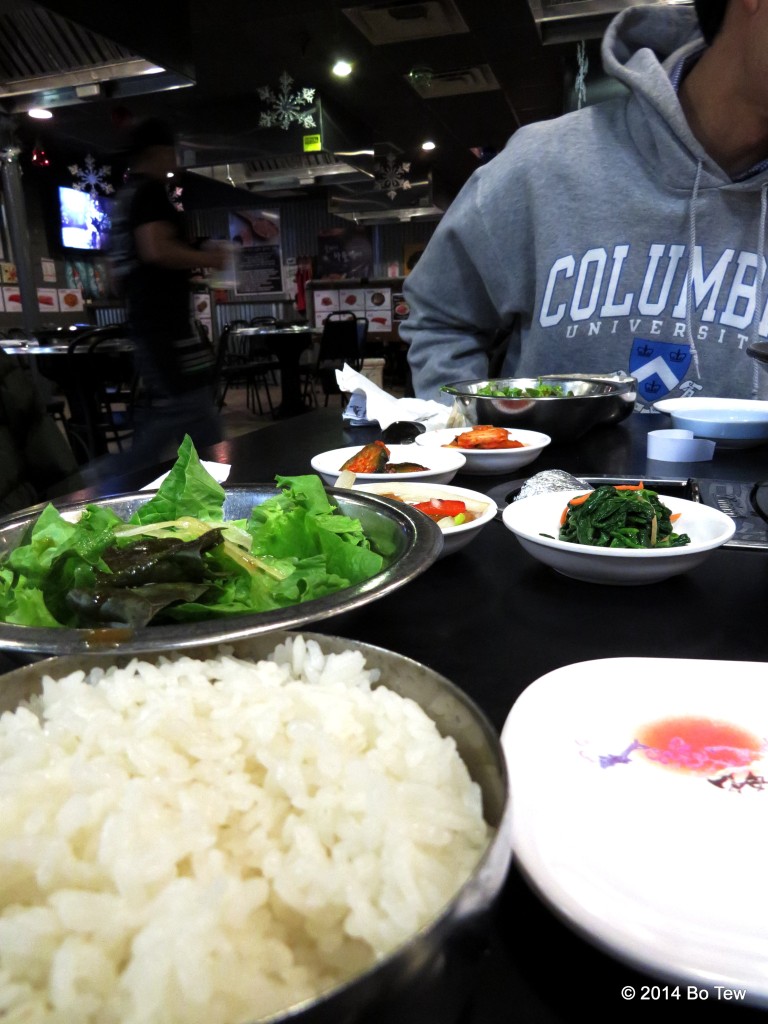 The spread of side dishes.