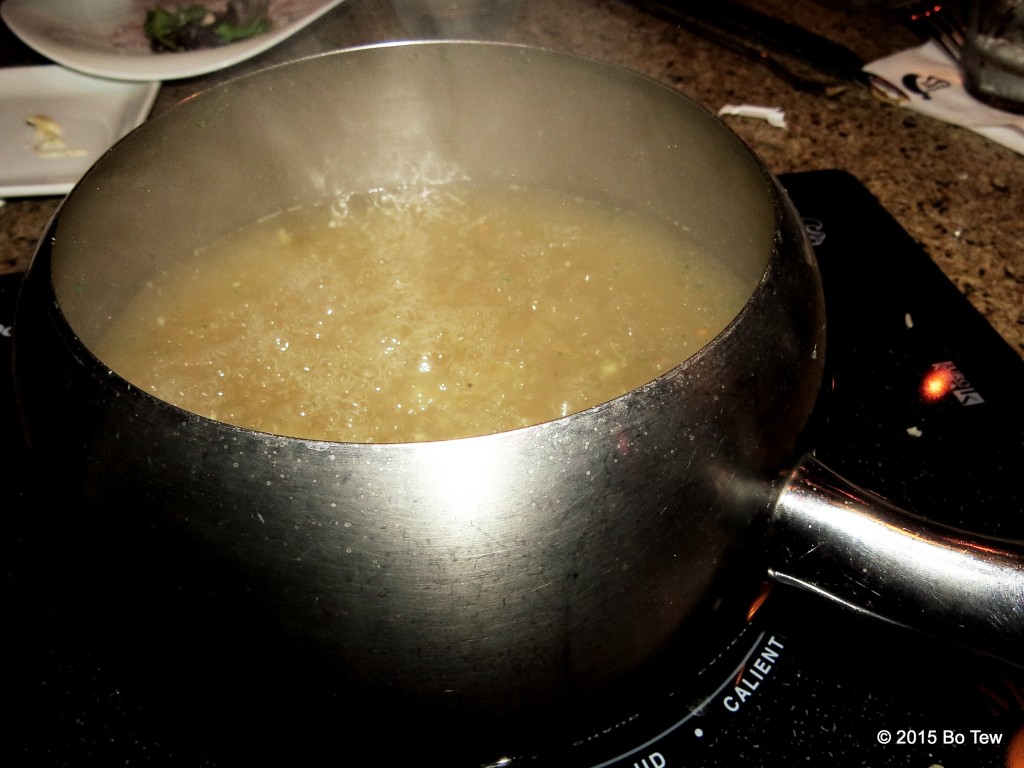 Boiling broth. Smelled awesome.